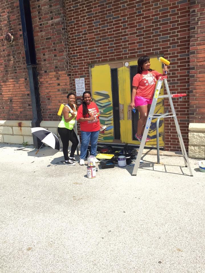 Donna Jones volunteering during a community improvement project